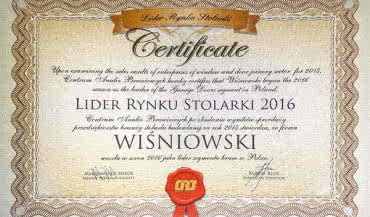 WIŚNIOWSKI Liderem Rynku Stolarki 2016